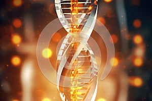 Science in Glass: Intricate DNA Helix Encased within a Transparent Tube, a Vision of Genetic Wonders