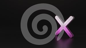 science glitter symbol of cancel icon 3D rendering