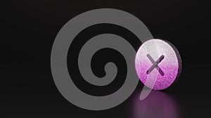 science glitter symbol of error icon 3D rendering