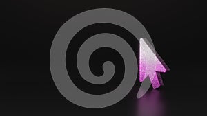 science glitter symbol of mouse pointer icon 3D rendering