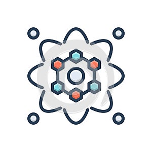 Color illustration icon for Science, knowledge and biology