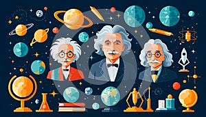 Science Icons: Einstein & Space