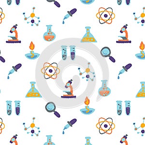 Science icons pattern design