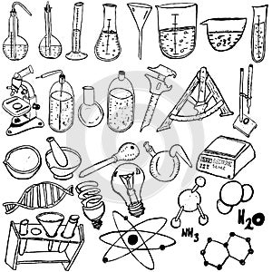 Science icons sketch