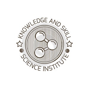 Science institute logo element. Vector illustration decorative design