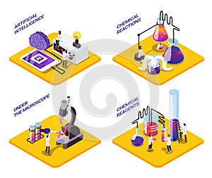 Science Isometric Compositions Set