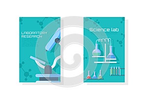 Science lab banner biology and brochure laboratory