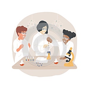 Science lab for kids isolated cartoon vector illustration.