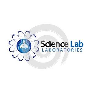 Science Lab logo.Laboratory Tube Logo Template Design Vector, Emblem, Design Concept, Creative Symbol, Icon