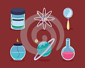 science lab six icons