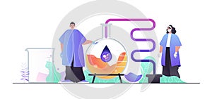 Science laboratory concept for web banner.