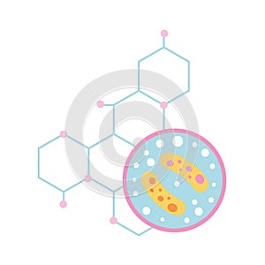 Science laboratory petri dish bacteria molecule