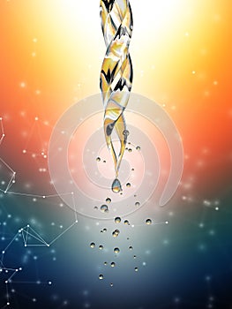 Science laboratory pipette with a drop of chemical