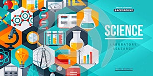 Science laboratory research creative banner