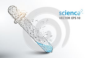 Science laboratory test tubes form lines and particle style design