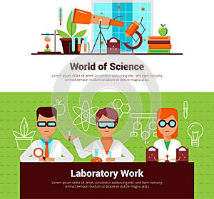 Science And Laboratory Work Banners