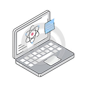 Science lesson icon creatively designed in isometric style