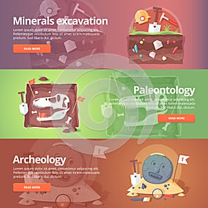 Science of life. Minerals excavation. Paleontology.