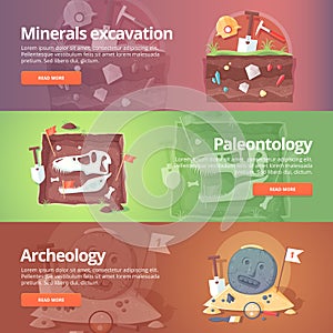 Science of life. Minerals excavation. Paleontology. photo