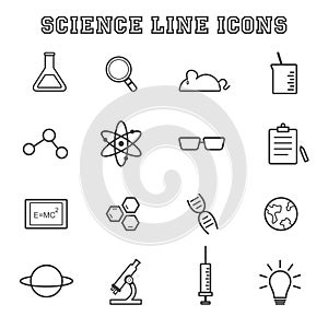 Science line icons