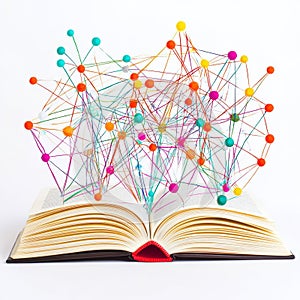 Science and math learning book isolated on white background