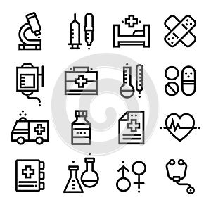 Science and Medical icons, stock vector