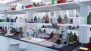 Science medical research laboratory equipment 3D