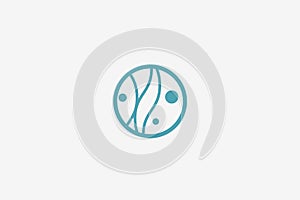 Science molecule atom in circle logo