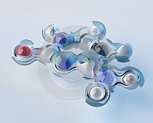 Science Molecule Nucleobase Model Structure, DNA,3D Rendering.