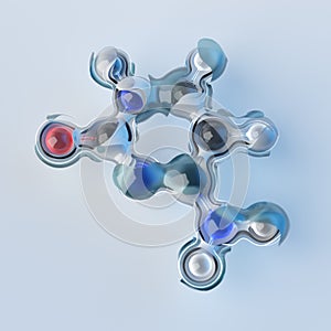 Science Molecule Nucleobase Model Structure, DNA,3D Rendering.