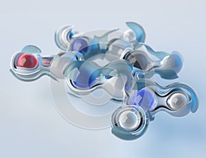 Science Molecule Nucleobase Model Structure, DNA,3D Rendering.