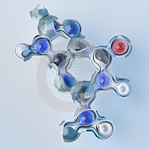 Science Molecule Nucleobase Model Structure, DNA,3D Rendering.