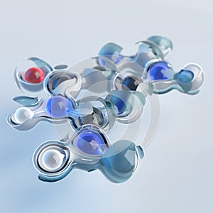 Science Molecule Nucleobase Model Structure, DNA,3D Rendering.