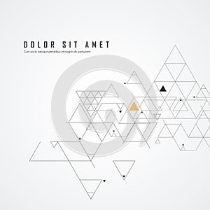 Science network pattern. Connecting lines and dots on simple background. Hexagon and triangles design