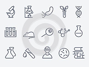 Science and research icons