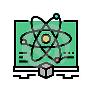science school discipline color icon vector illustration