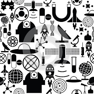 Science seamless pattern background icon