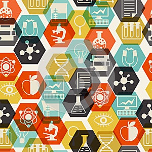 Science seamless pattern in flat design style