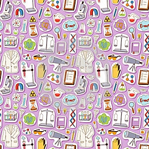 Science seamless pattern vector illustration.