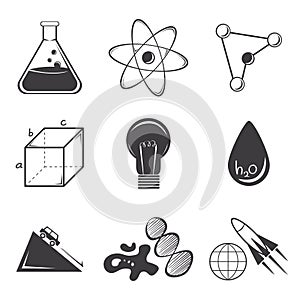 Science set. Vector illustration decorative background design