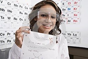 Science Student Showing Off Good Grade photo