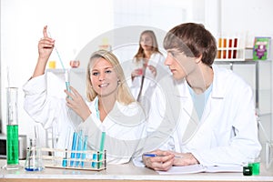 Science students in laboratory