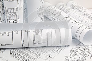 Science, technology and electronics. Electrical engineering drawings