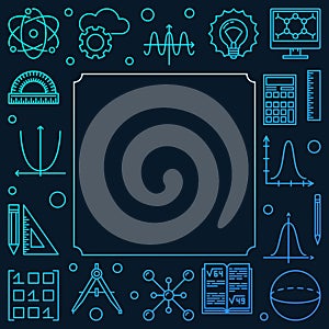 Science, technology, engineering and math blue vector frame