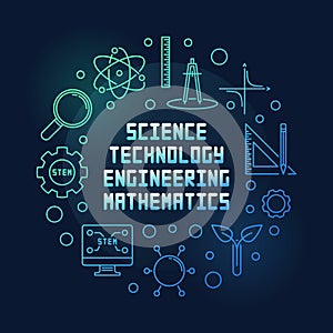 Science, Technology, Engineering and Math circular illustration