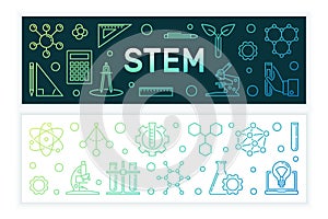 Science, Technology, Engineering and Math colored banners