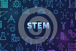 Science, technology, engineering and math colored frame