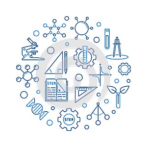 Science, Technology, Engineering and Math round illustration