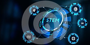 Science, technology, engineering and math. STEM concept. Business, Technology, Internet and network concept. 3d illustration
