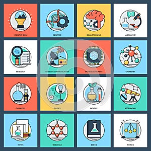 Science and Technology Flat Icons Set
